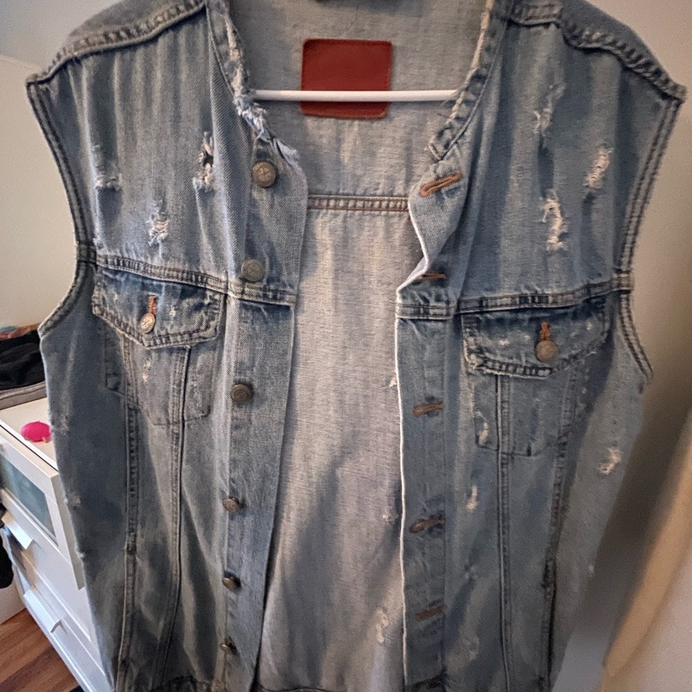 Long jeans vest